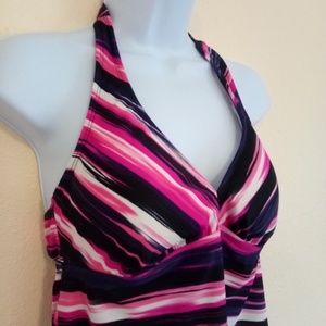 Catalina Swim - Purple & Pink Tankini Halter Swim Top Size Large Catalina Swim - Purple & Pink Tankini Halter Swim Top Size Large
